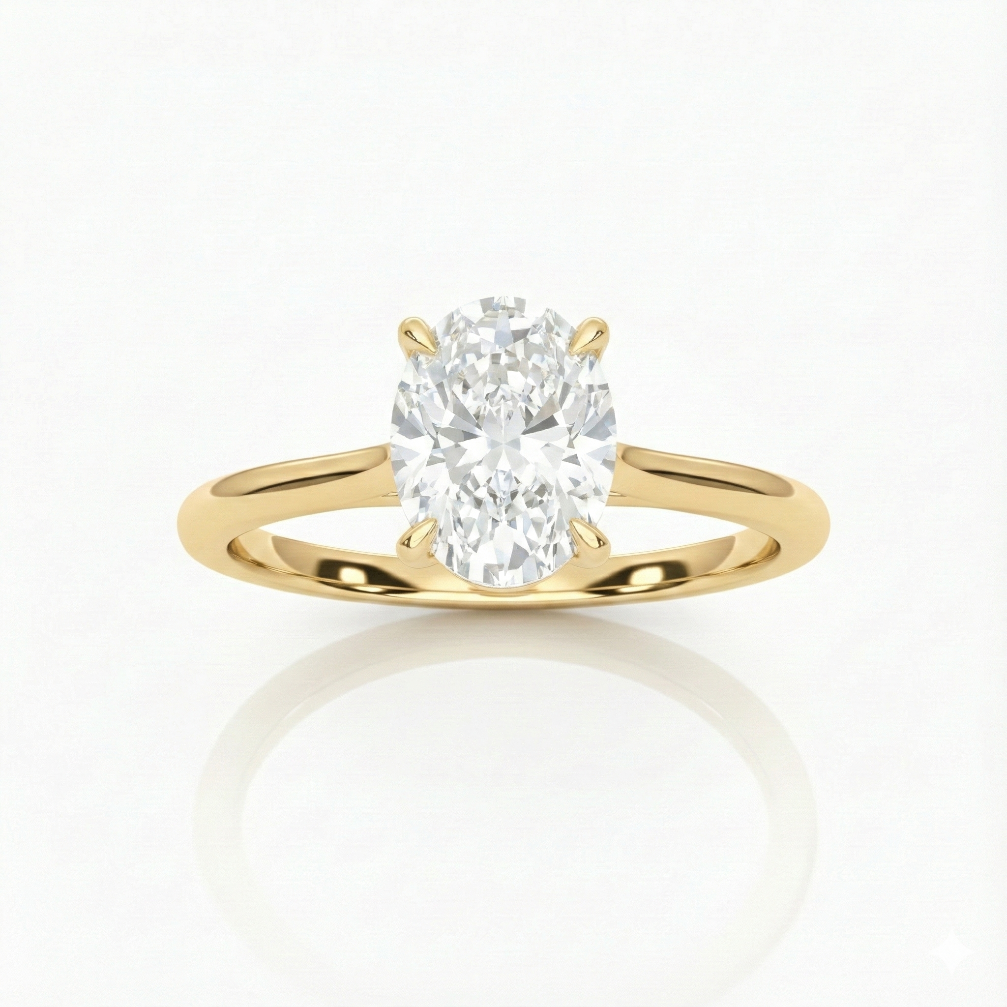 14KT .50Ct Oval Solitaire Lab Diamond Engagement Ring