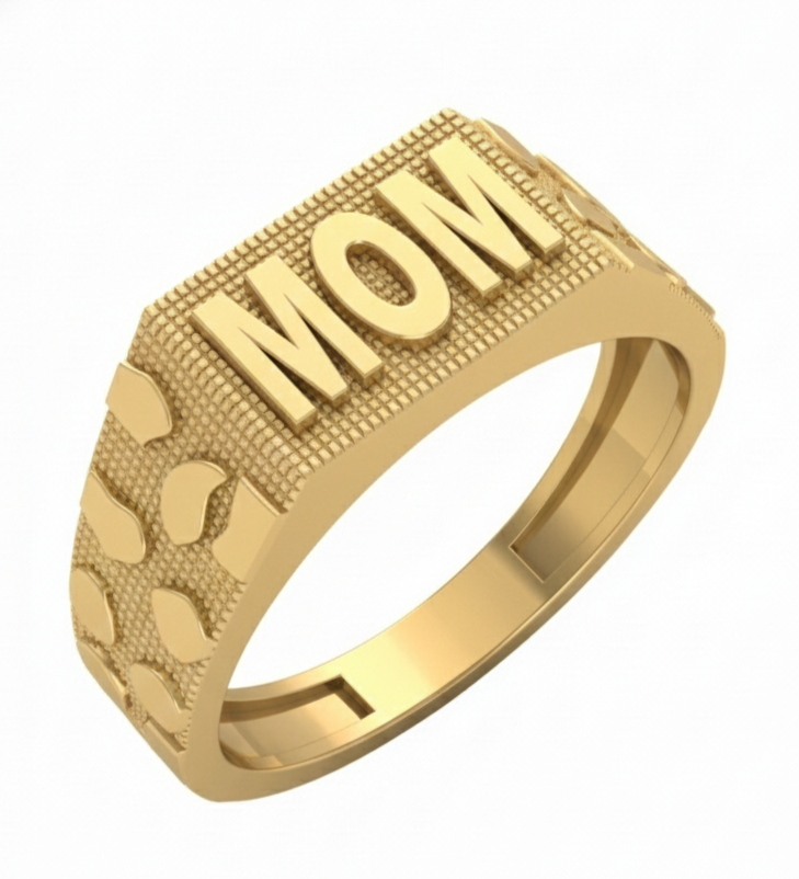 10KT Mom Nugget Style Ring