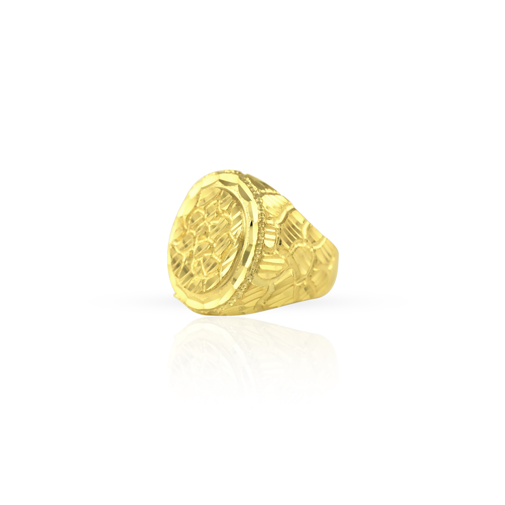 10KT Round Nugget Men’s Ring - NL Gold Factory