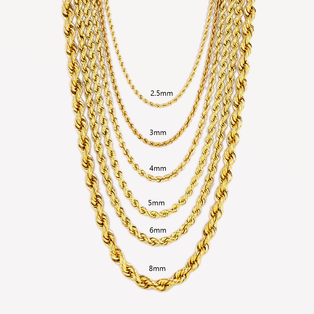 8.0 MM Rope Chain - NL Gold Factory